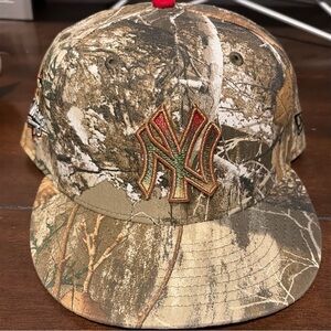 Camouflage Baseball Cap with Red Logo